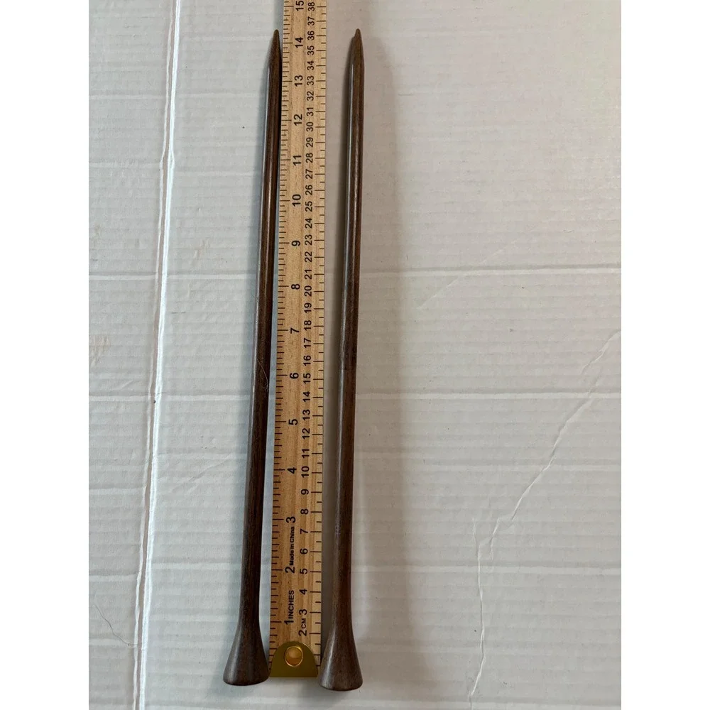 We Are Knitters Rosewood Knitting Needles 15mm US 19 Brown Wood WATG 14 Inch